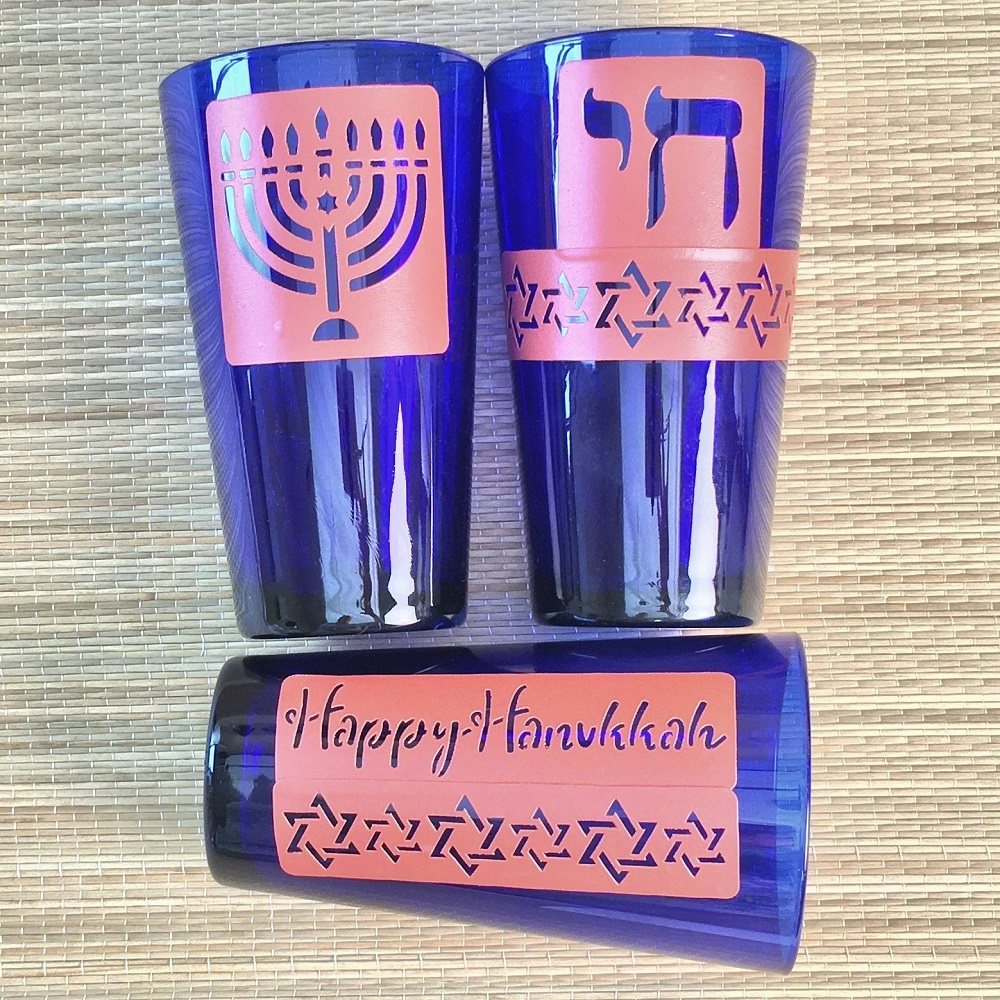 Blue Hanukkah Tumblers