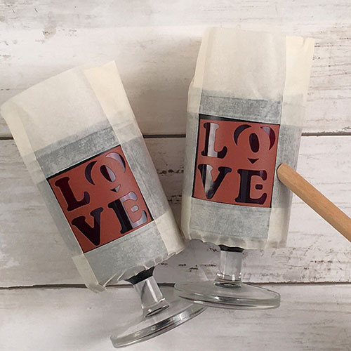 Red LOVE Dessert Glasses