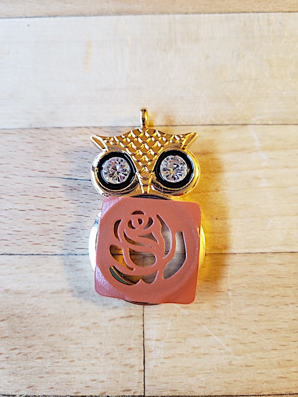 Rose Belly Owl Charm