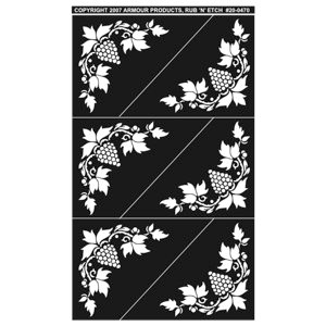 130451 Rub n ft. Etch Glass Etching Stencils 5 in. x 8 in. 1-Pkg-Detailed  Floral 