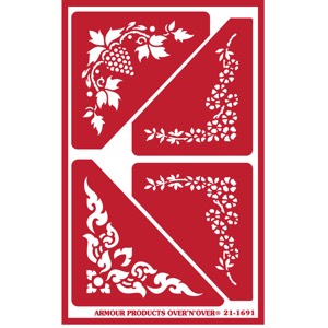 GOWA 4 Armour Etch Over N Over Reusable Glass Etching Stencils, Heart,  Floral, Star, Circle Borders and Patterns Theme Stencil